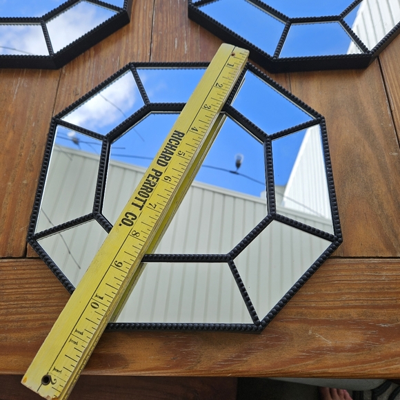 Vintage 1980s Octagonal Mirrors MCM Wall Decor - Picture 7 of 8